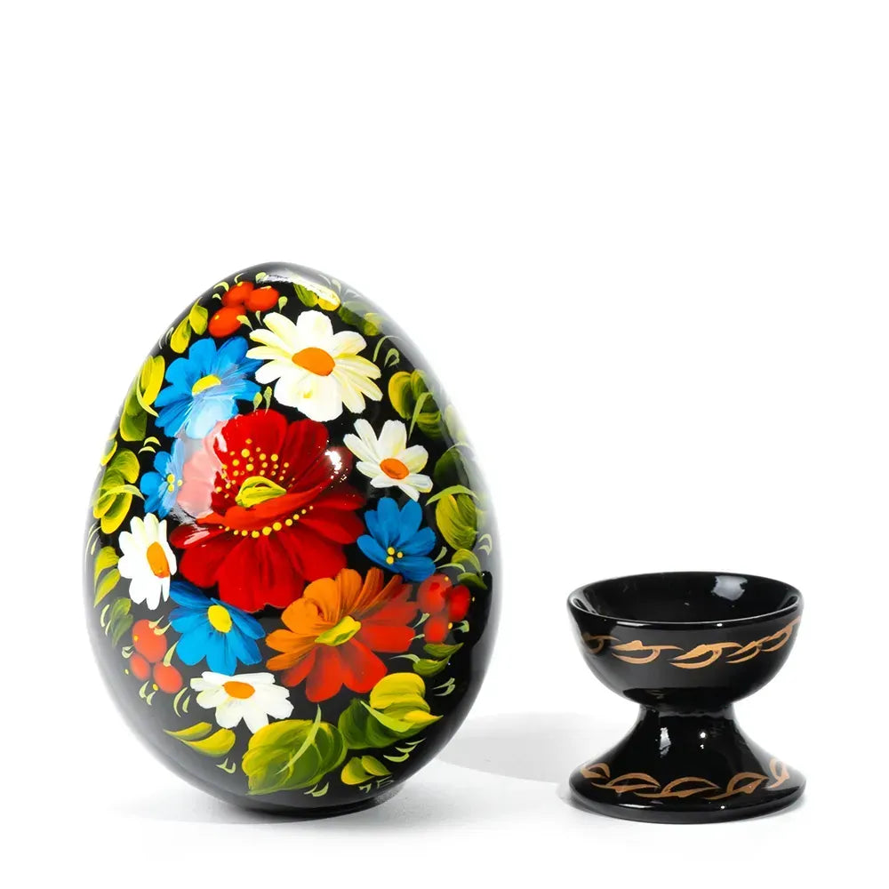 Petrykivka Wooden Easter Egg