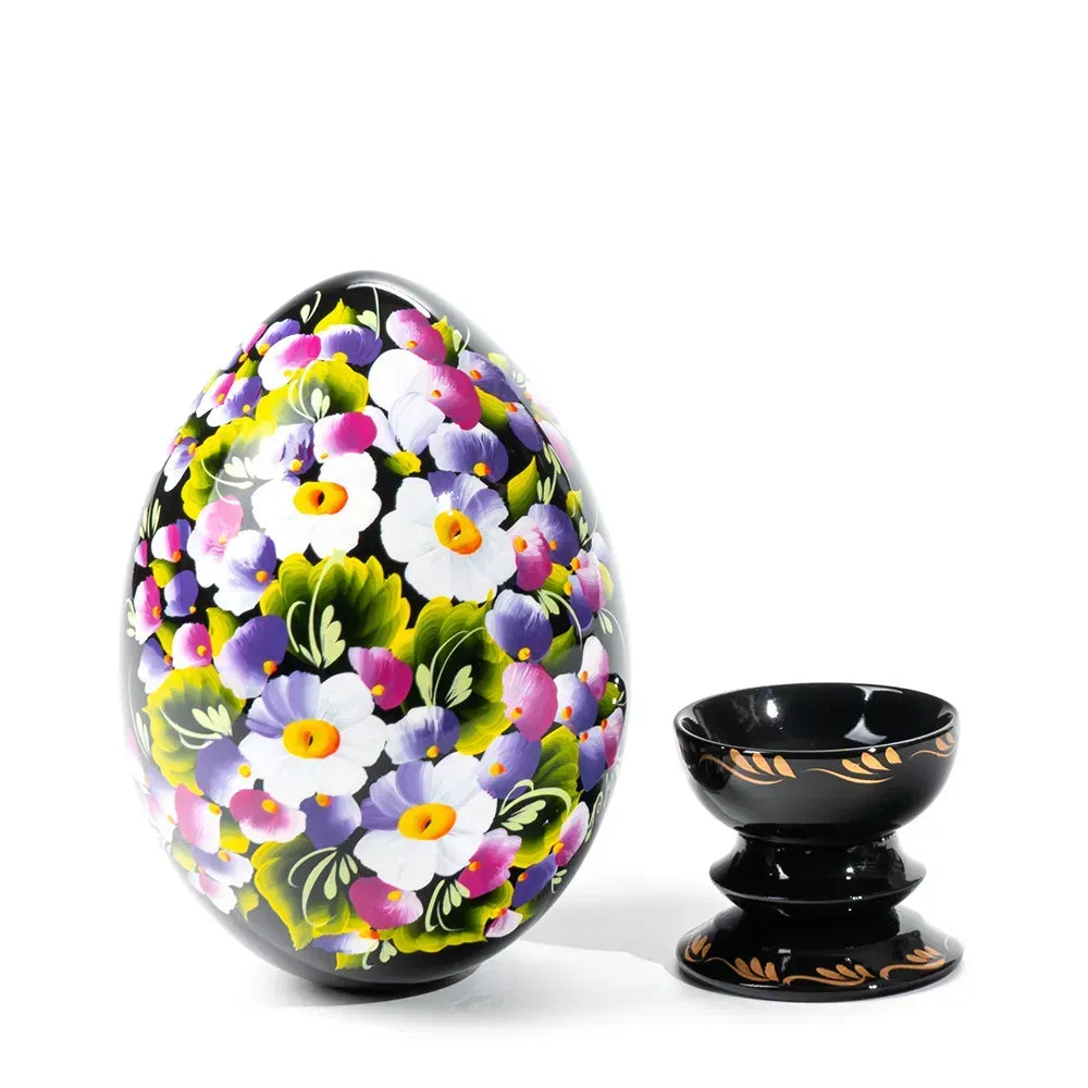 Petrykivka Wooden Easter Egg