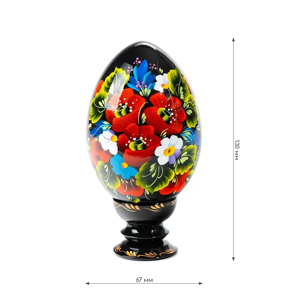 Petrykivka Wooden Easter Egg