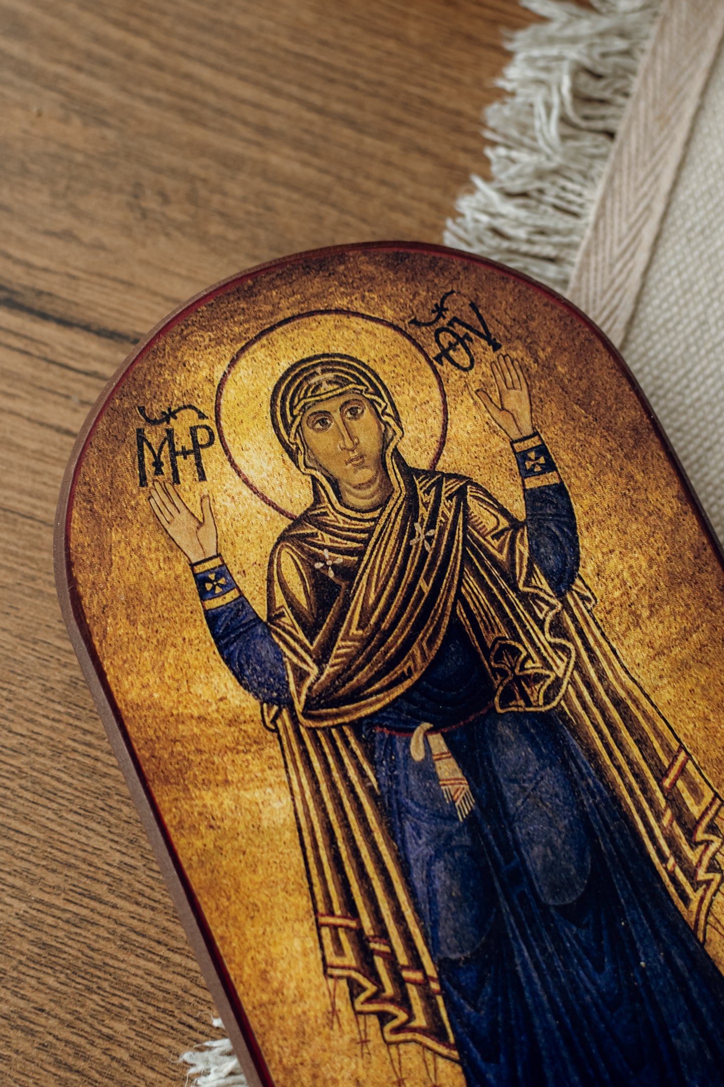 Ukrainian Wood Icon High-Quality Copy “The Unbreakable Wall” Mother of God Oranta Holy Sophia Kyiv