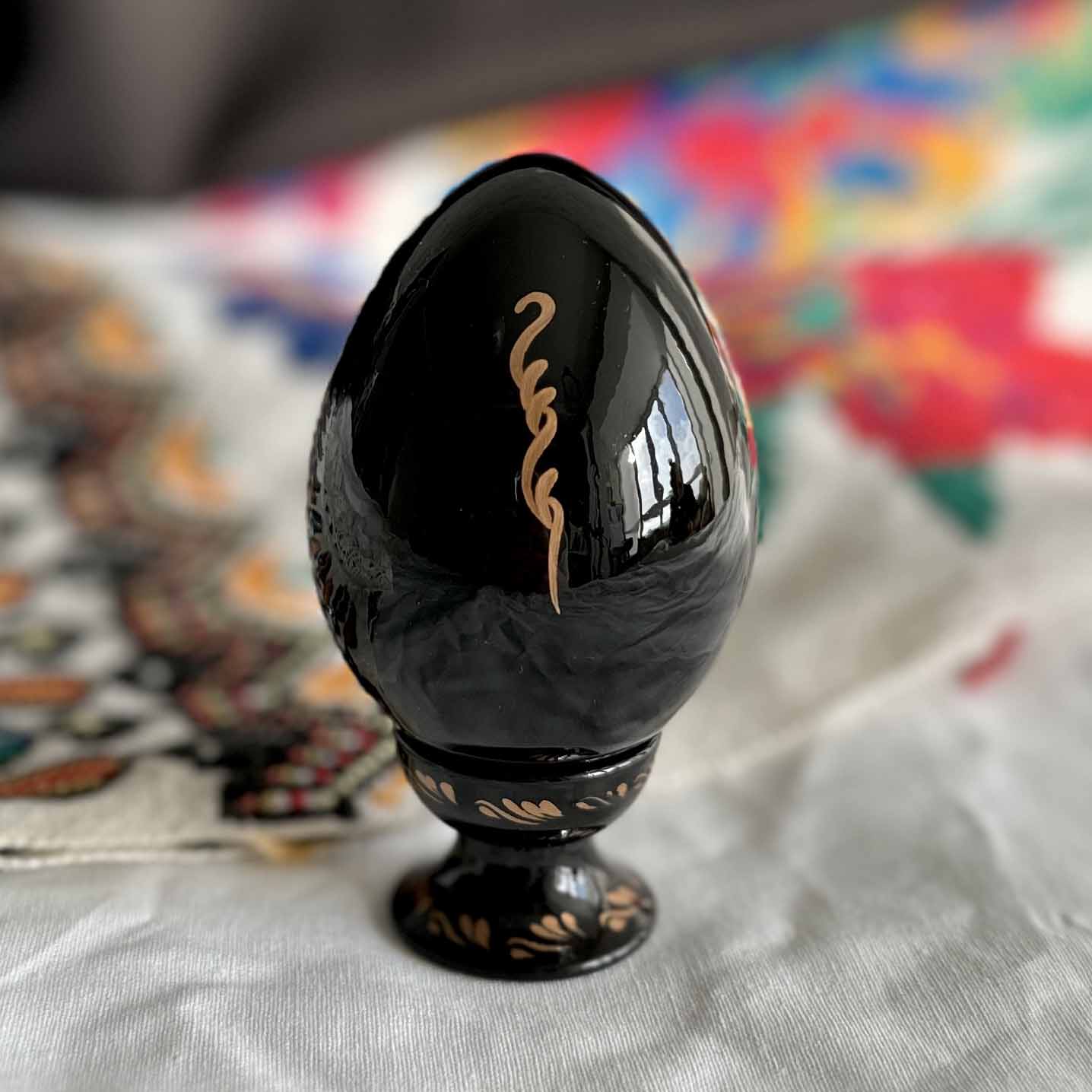Ukrainisches Petrykiwka Holzosterei | Handbemaltes Pysanka (870 mm) 01-071