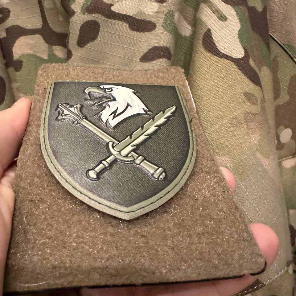 Ukrainian Morale Patch 8th Airborne Assault Corps Tactical Badge Hook PVC 3D