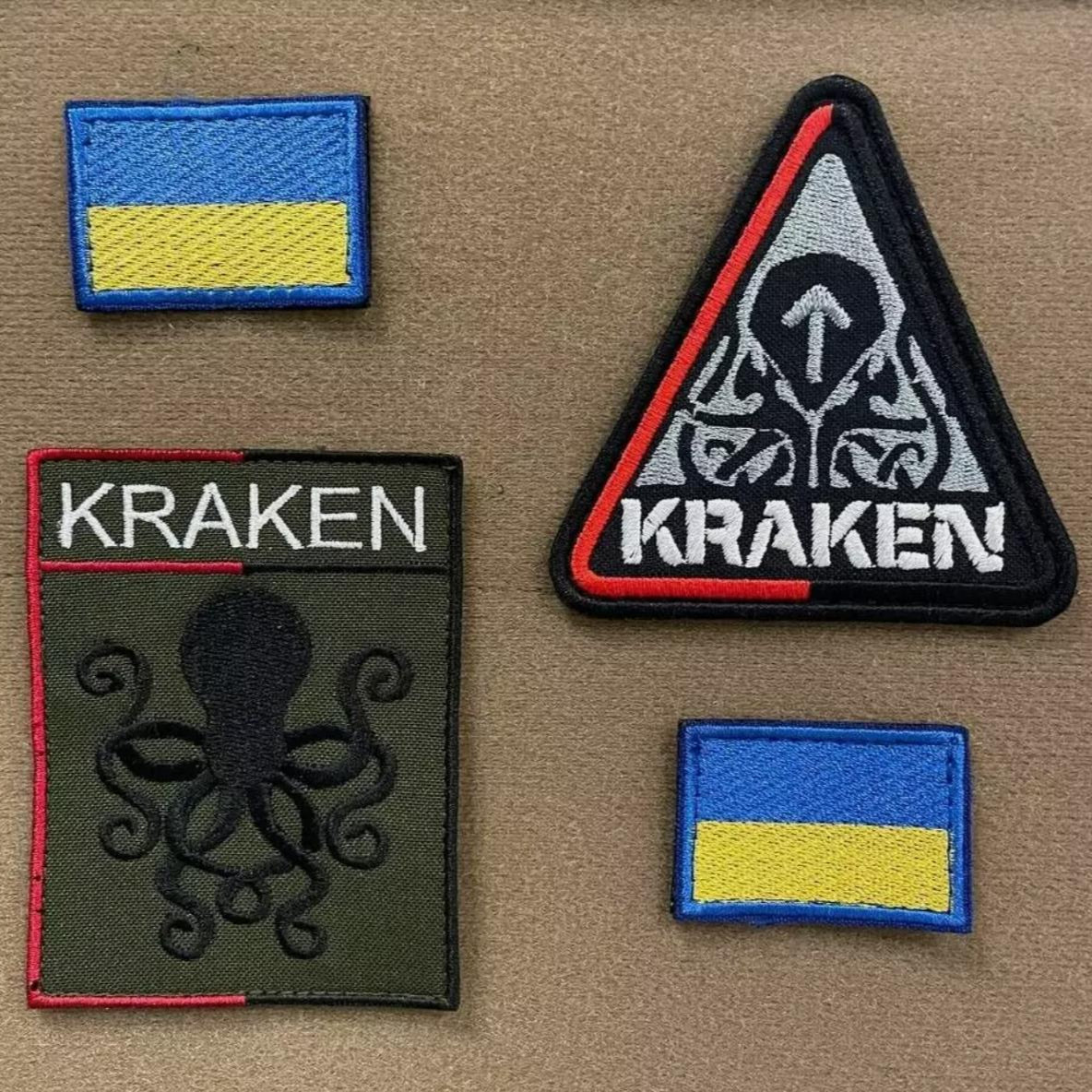 Ukrainian Army Unit Patch Kraken Volunteer Battalion Tactical Badge Hook * 2 pcs