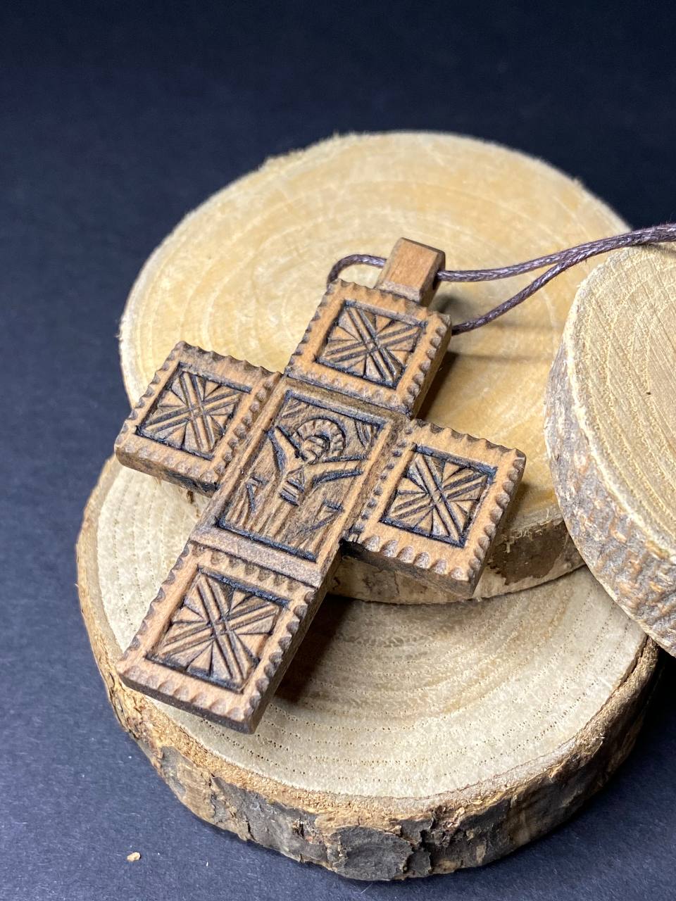 Ukranian Traditional Ortodox Handmade Wood Cross Crucifix from Hutsul Region Ukraine