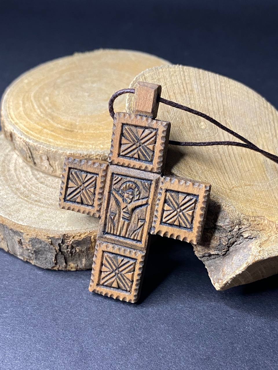 Ukranian Traditional Ortodox Handmade Wood Cross Crucifix from Hutsul Region Ukraine