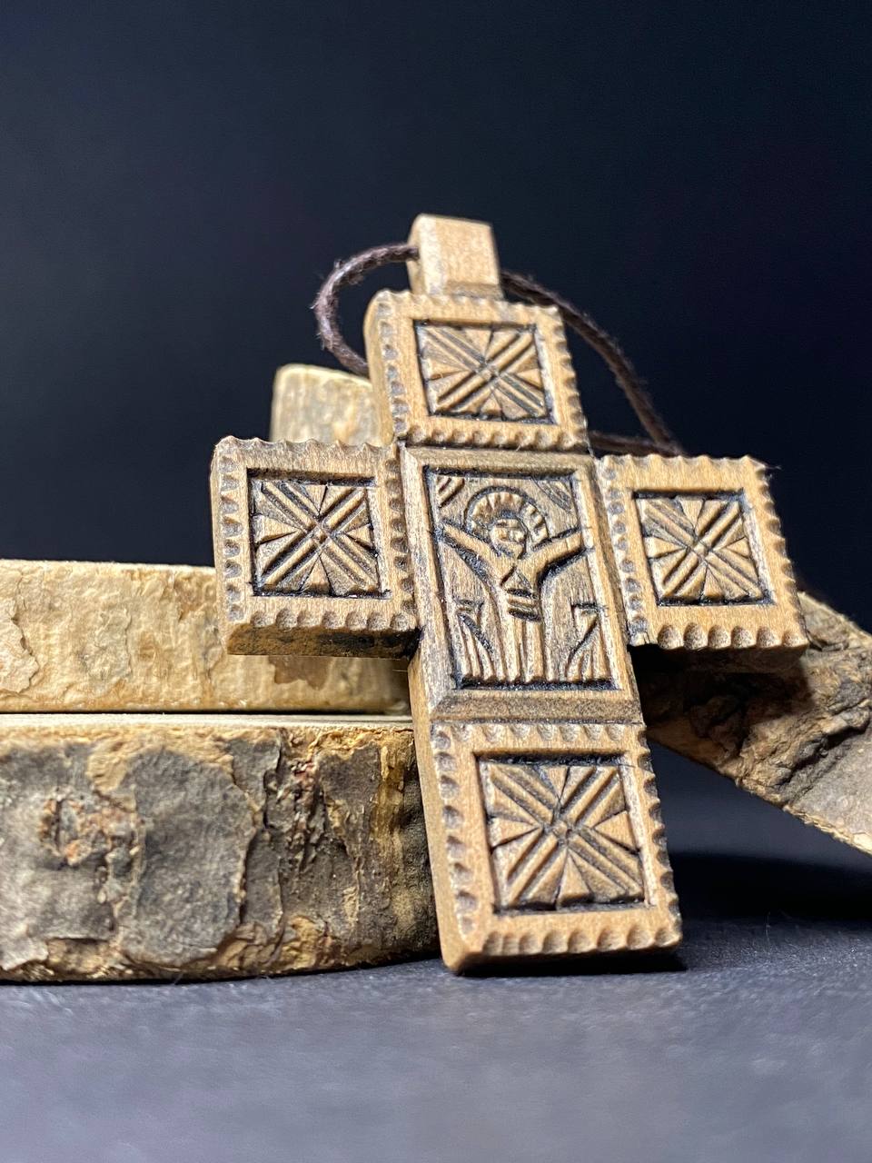 Ukranian Traditional Ortodox Handmade Wood Cross Crucifix from Hutsul Region Ukraine