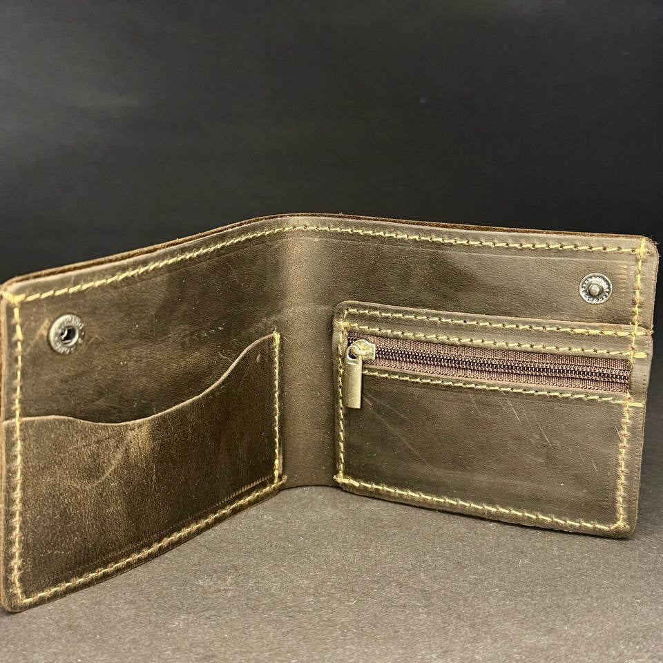 Ukranian Brown Leather Trident Men`s Men's Wallet
