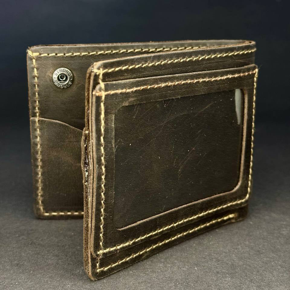 Ukranian Brown Leather Trident Men`s Men's Wallet