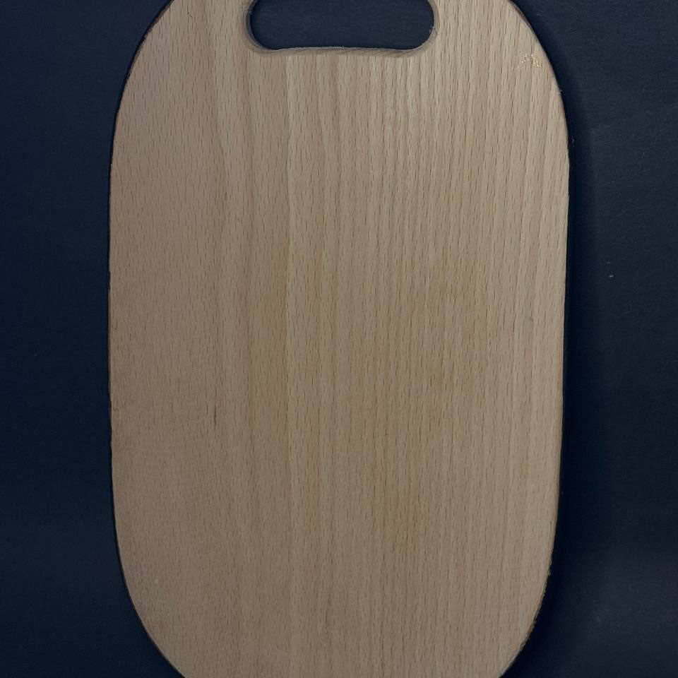 Ukranian Cutting Board with Petrykivka Painting Handmade Wood Oval Medium