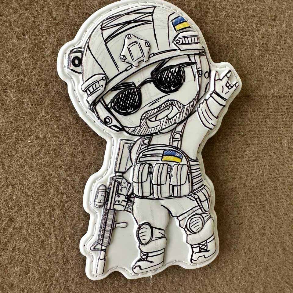 Ukrainian Morale Patch Man Fighter Army Ukraine Tactical Badge Hook PVC 3 D #2