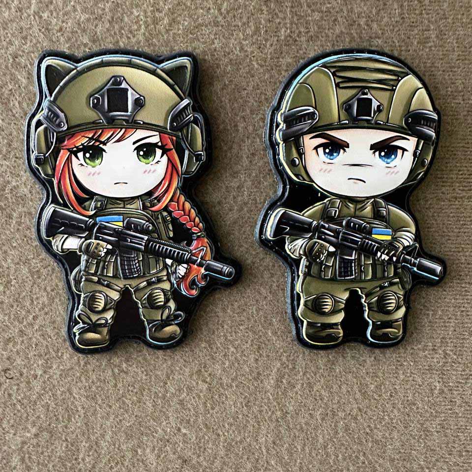 Ukrainian Morale Patch Boy Fighter Army Ukraine Tactical Badge Hook PVC 3 D