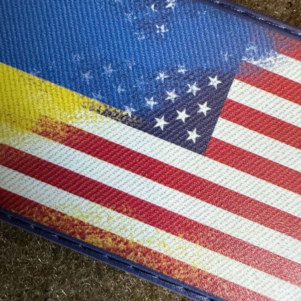 Ukrainischer Moral-Patch * 3 Stück USA + Ukraine Flagge Taktischer Abzeichenhaken Textil