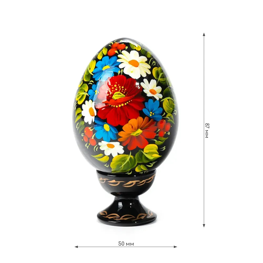 Petrykivka Wooden Easter Egg