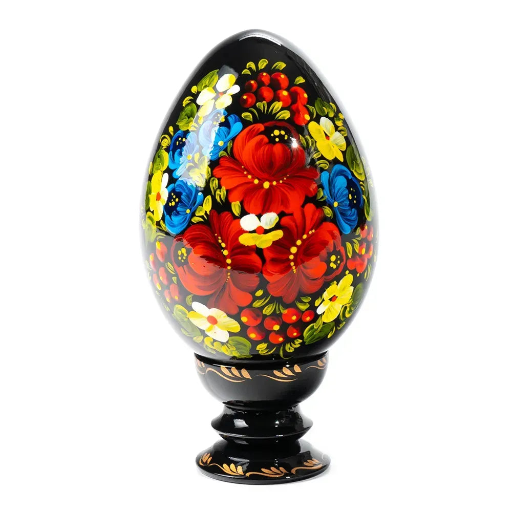 Petrykivka Wooden Easter Egg 