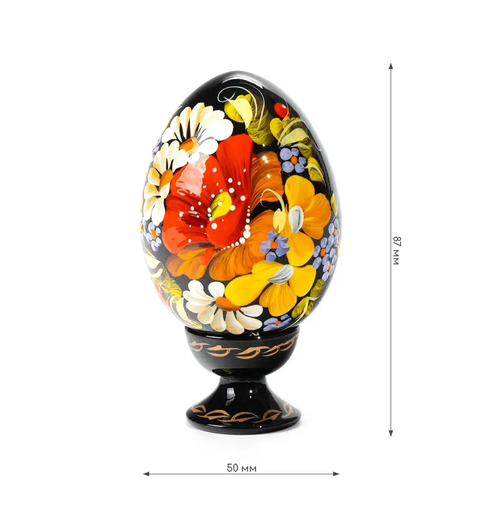Petrykivka Wooden Easter Egg