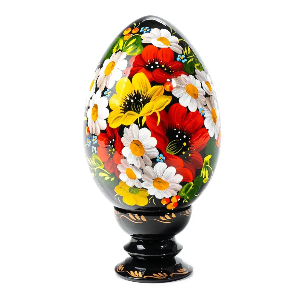 Petrykivka Wooden Easter Egg 