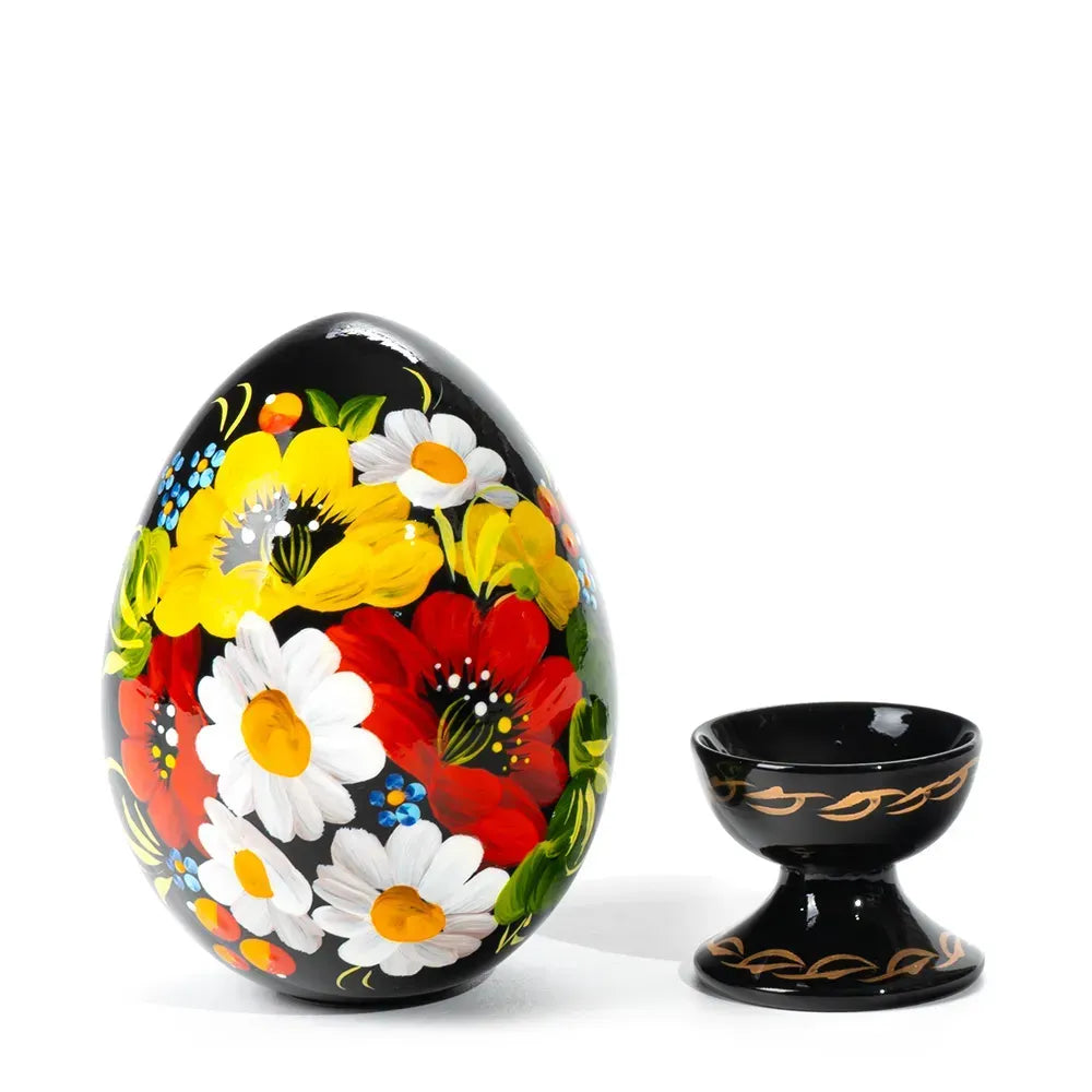 Petrykivka Wooden Easter Egg