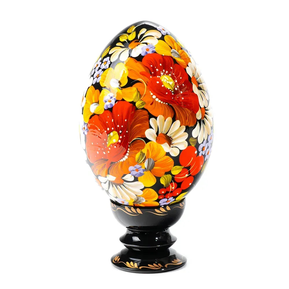 Petrykivka Wooden Easter Egg
