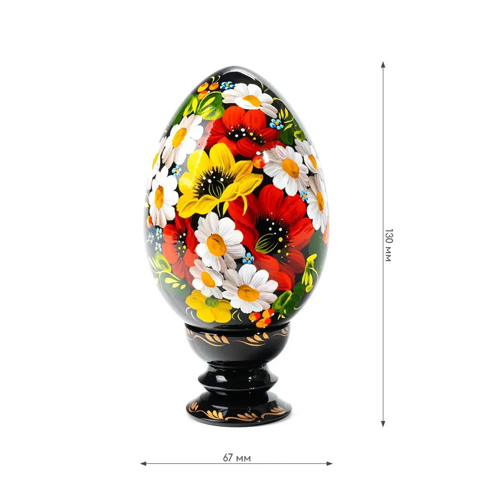 Petrykivka Wooden Easter Egg 