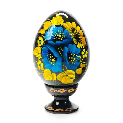 Petrykivka Wooden Easter Egg | Hand-Painted Ukrainian Pysanky (870 mm) 01-163