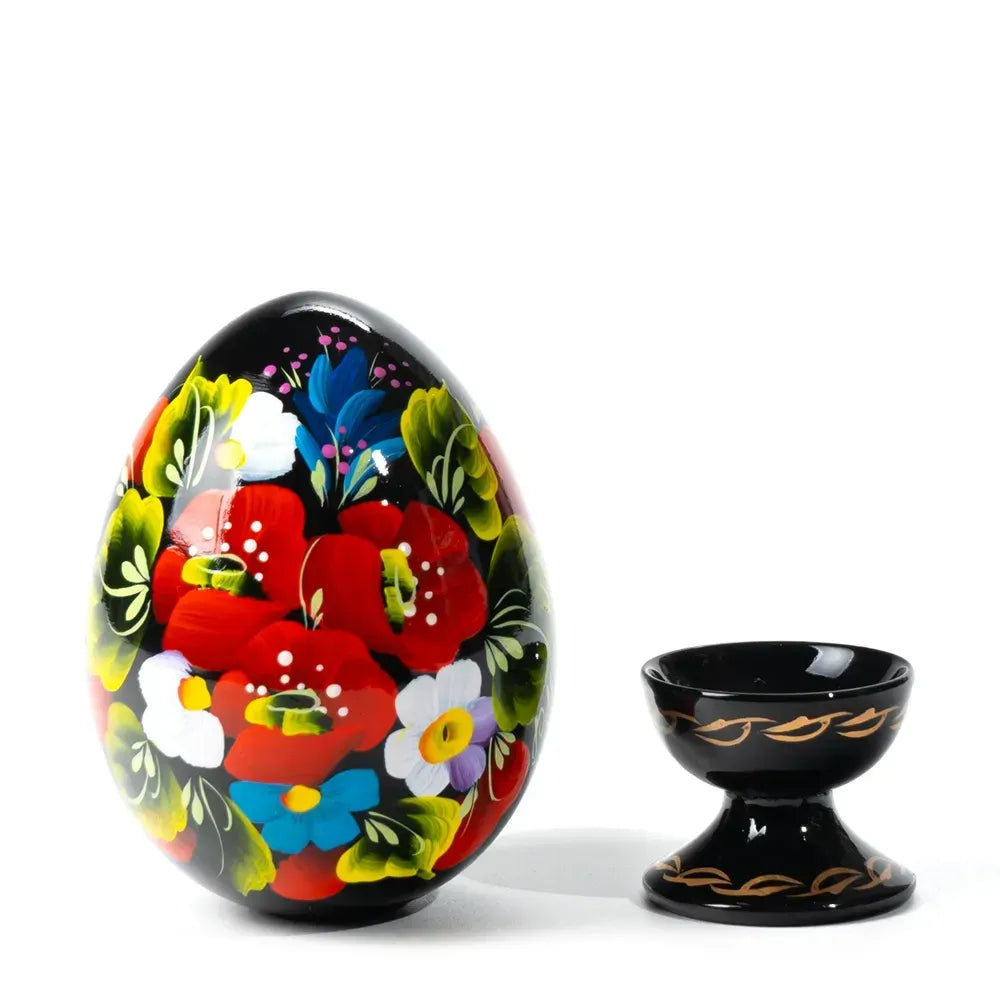 Petrykivka Wooden Easter Egg 