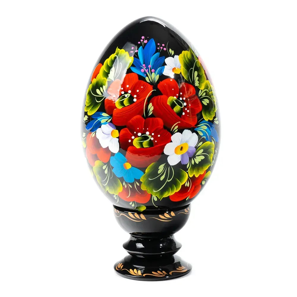 Petrykivka Wooden Easter Egg