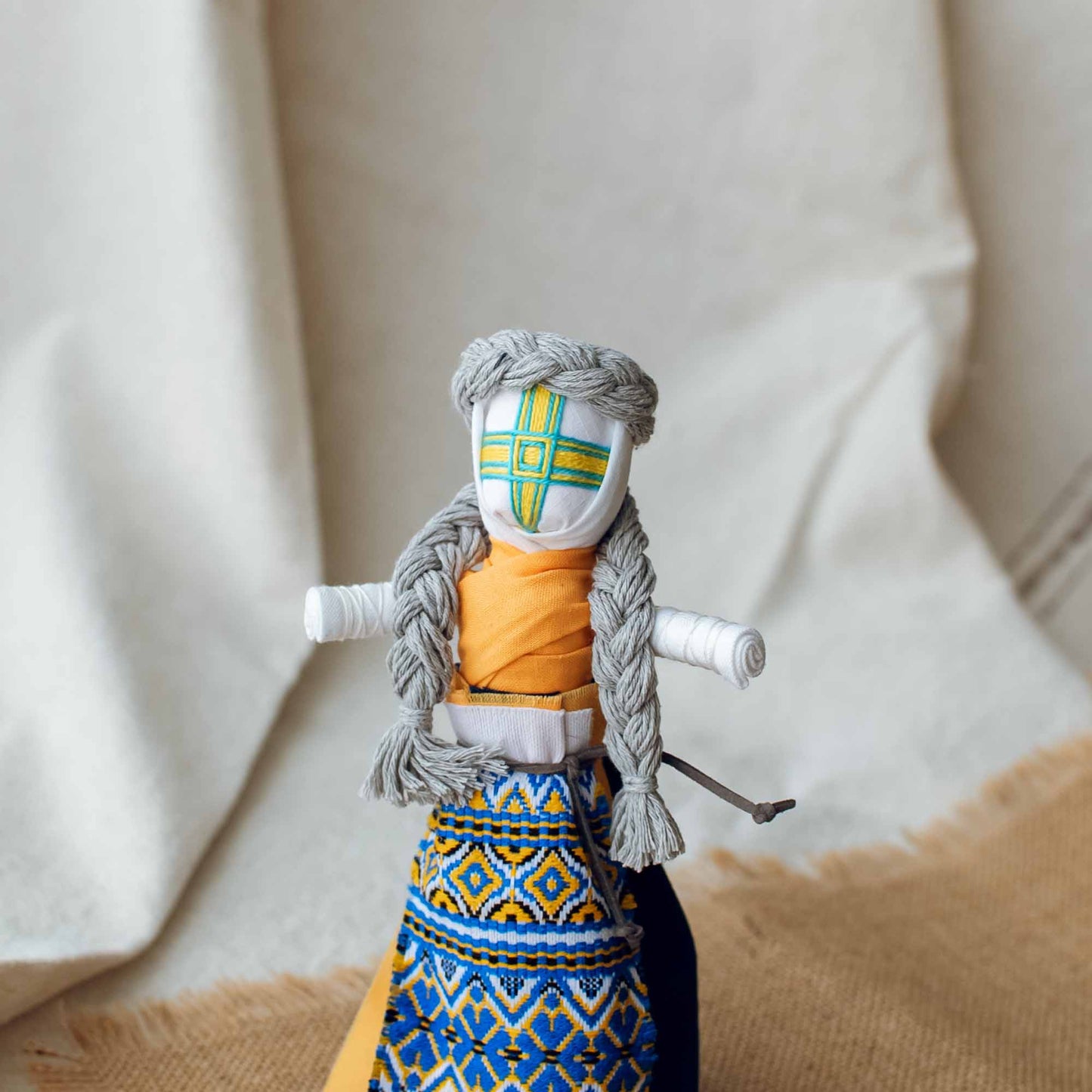 Ukrainian Authors Motanka «Yellow-Blue»‎ Traditional Amulet Handmade Doll