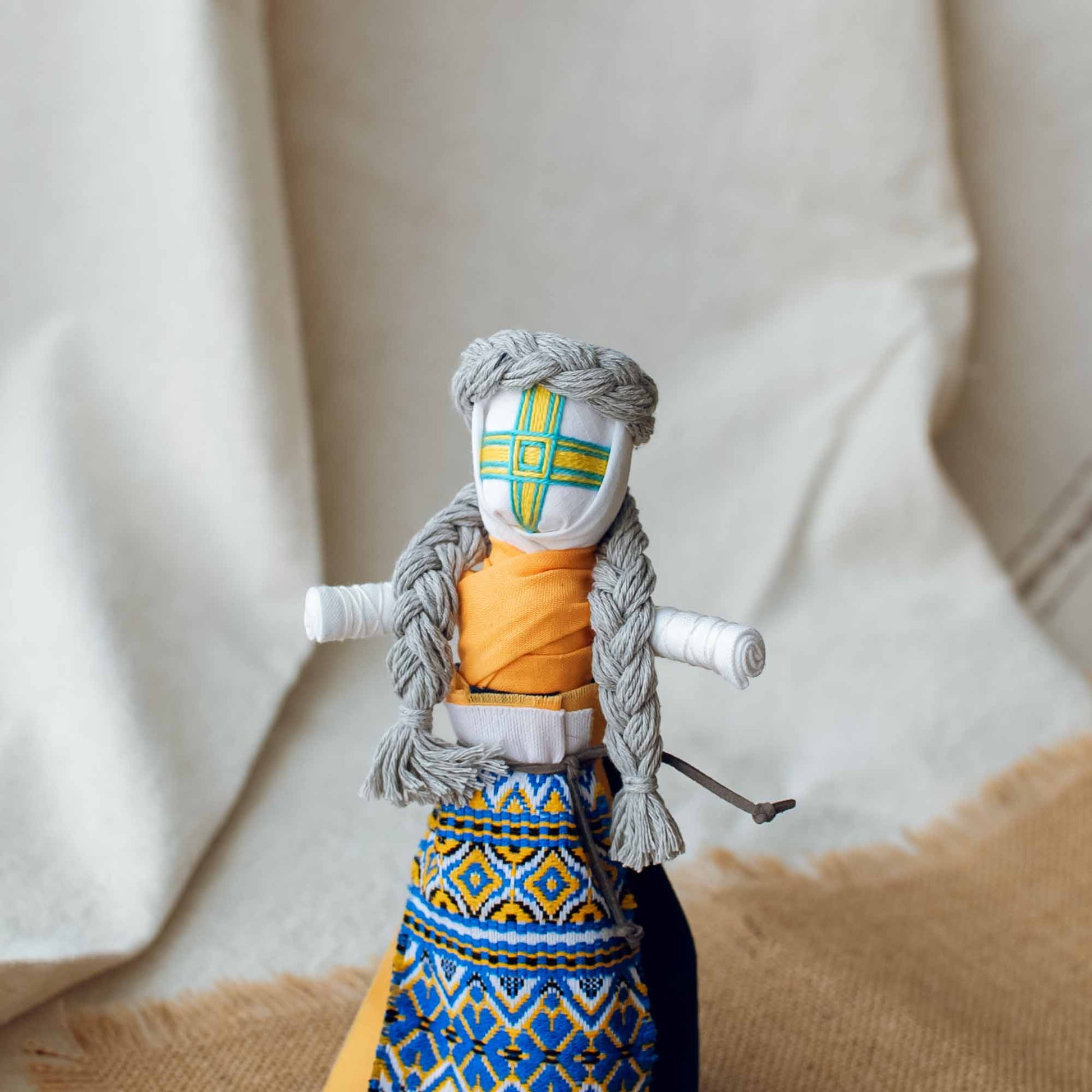 Ukrainian Authors Motanka «Yellow-Blue»‎ Traditional Amulet Handmade Doll