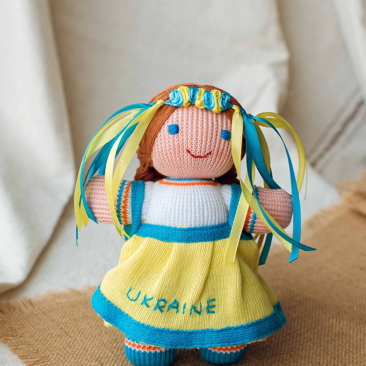 Ukrainian Doll "Ukranian Girl" Yellow and Blue Color