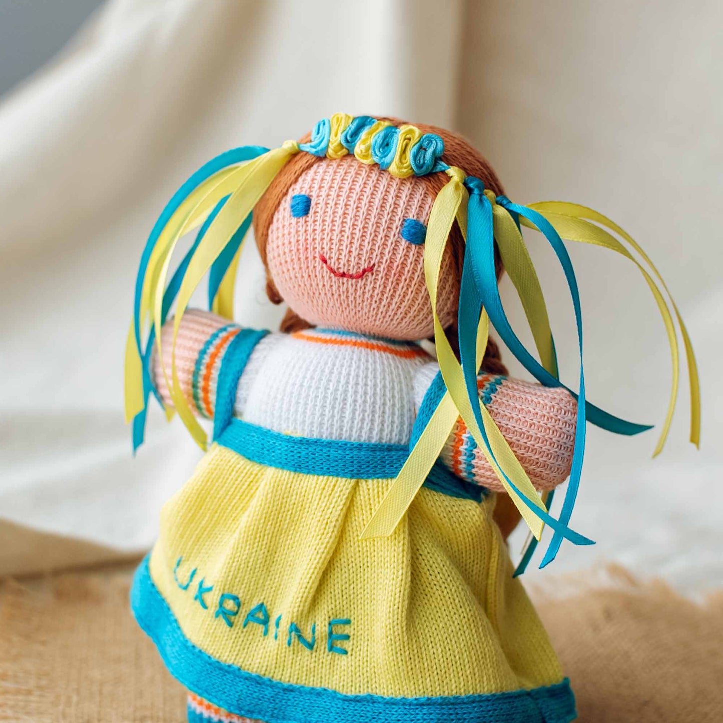 Ukrainian Doll "Ukranian Girl" Yellow and Blue Color