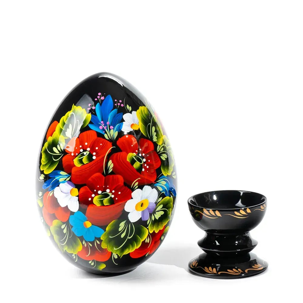 Petrykivka Wooden Easter Egg