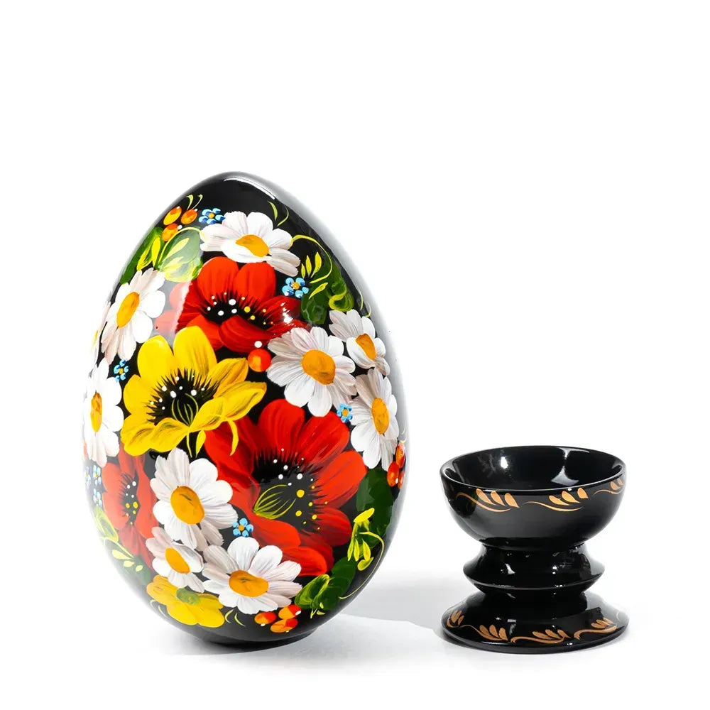 Petrykivka Wooden Easter Egg 