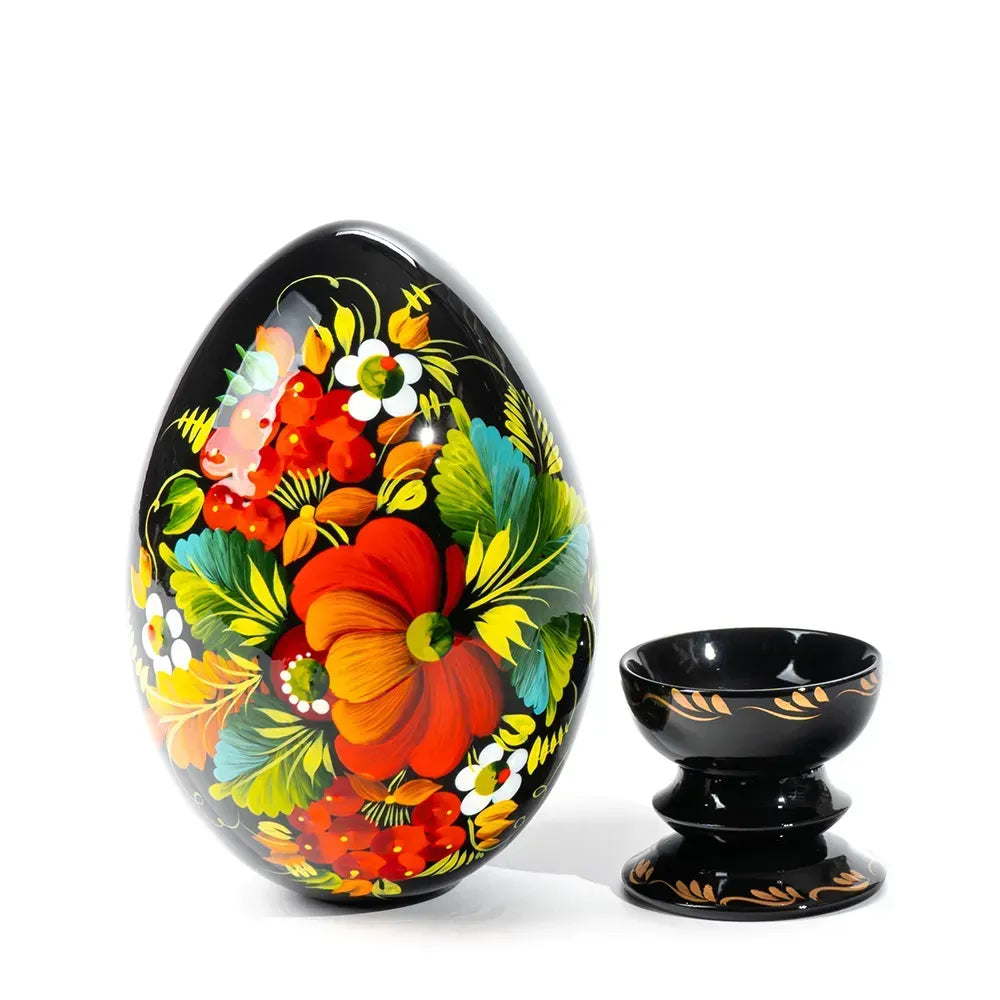 Petrykivka Wooden Easter Egg