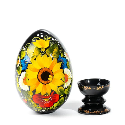 Petrykivka Wooden Easter Egg