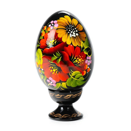 Petrykivka Wooden Easter Egg