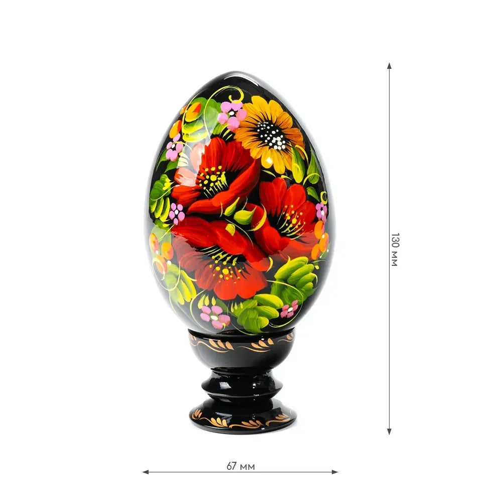 Petrykivka Wooden Easter Egg