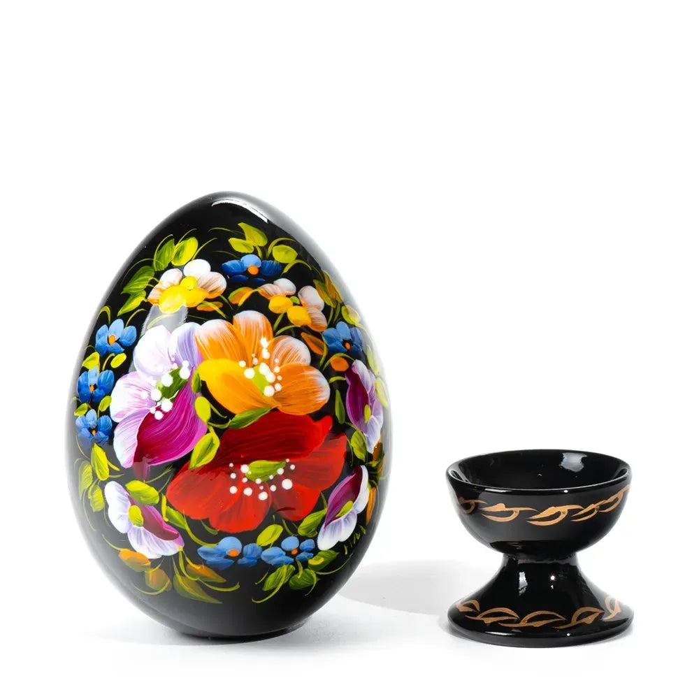 Petrykivka Wooden Easter Egg