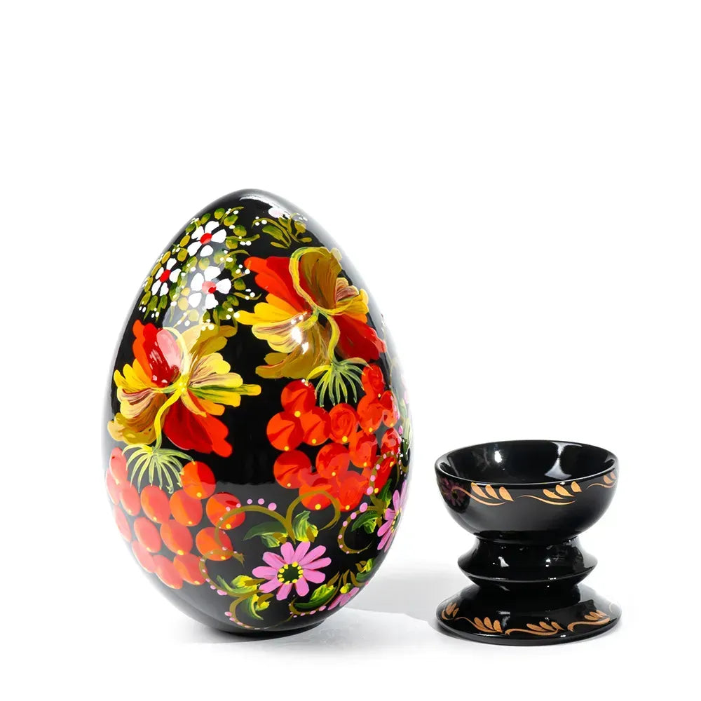 Petrykivka Wooden Easter Egg