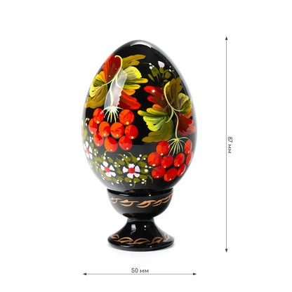 Petrykivka Wooden Easter Egg | Hand-Painted Ukrainian Pysanky (870 mm) 01-171