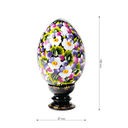 Petrykivka Wooden Easter Egg