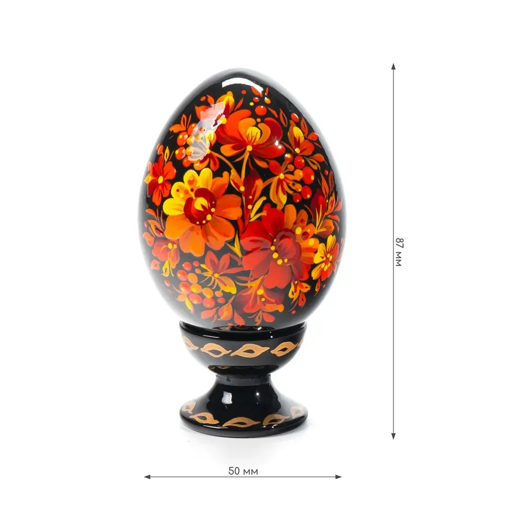Petrykivka Wooden Easter Egg