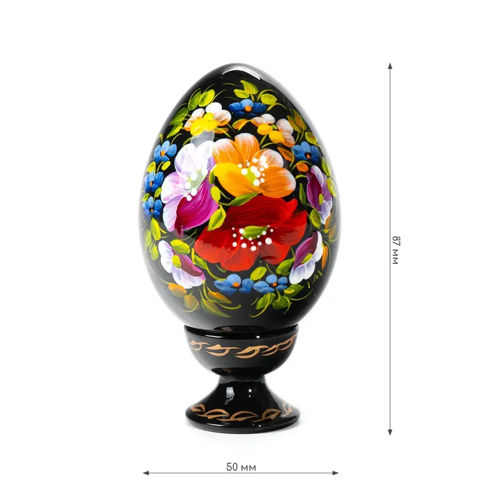 Petrykivka Wooden Easter Egg