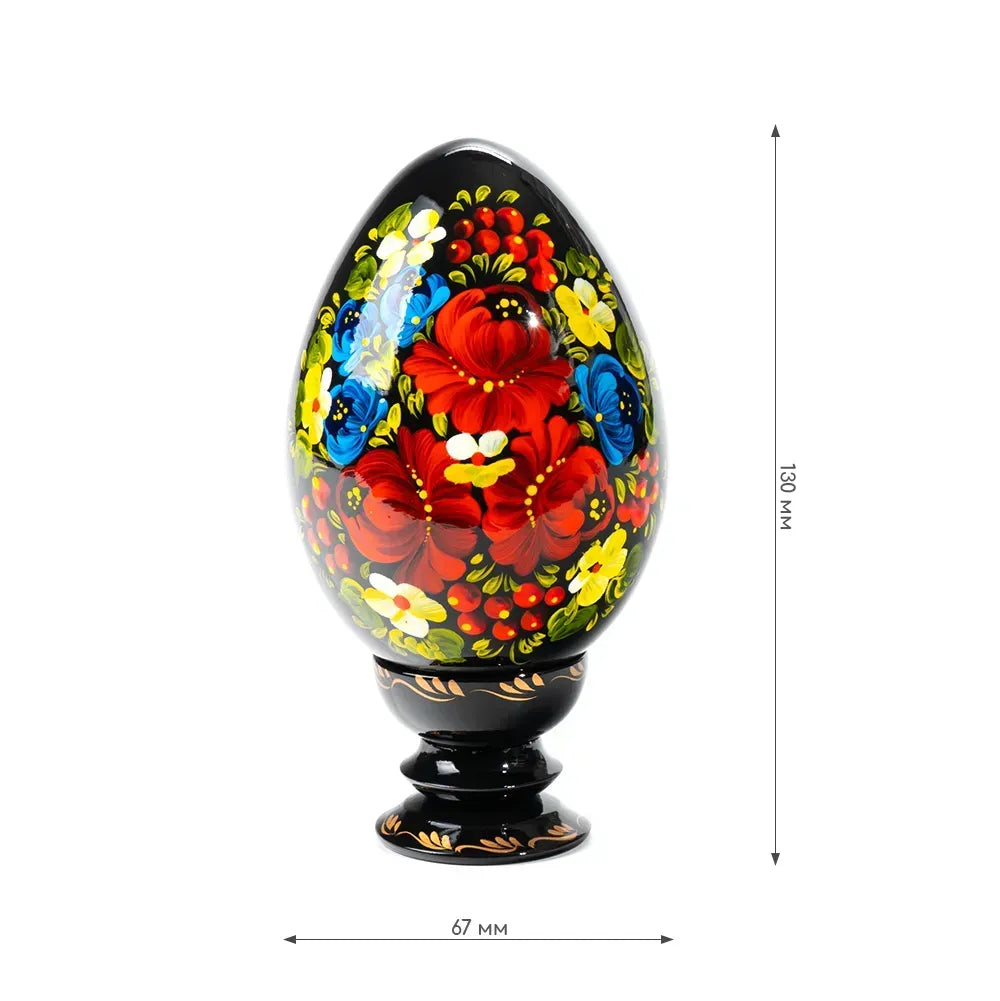 Petrykivka Wooden Easter Egg 