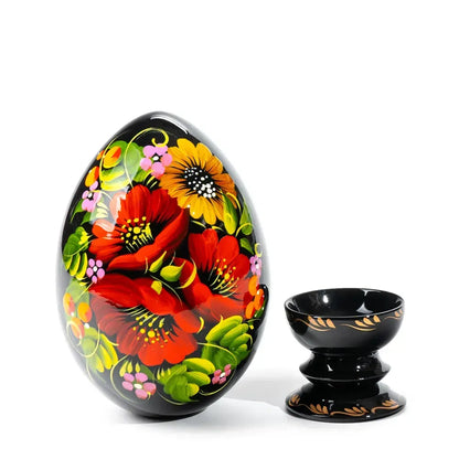 Petrykivka Wooden Easter Egg