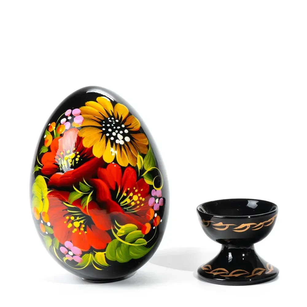 Petrykivka Wooden Easter Egg