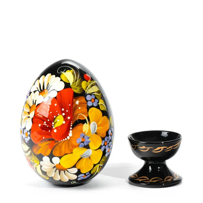 Petrykivka Wooden Easter Egg
