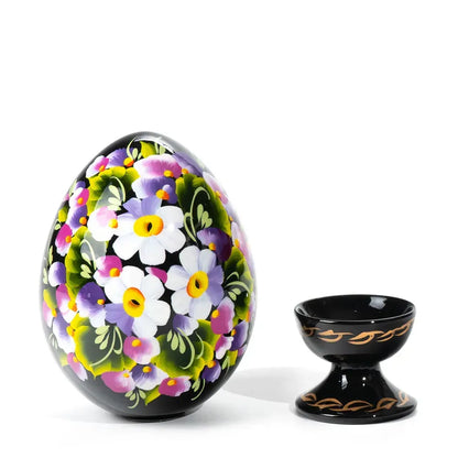 Petrykivka Wooden Easter Egg