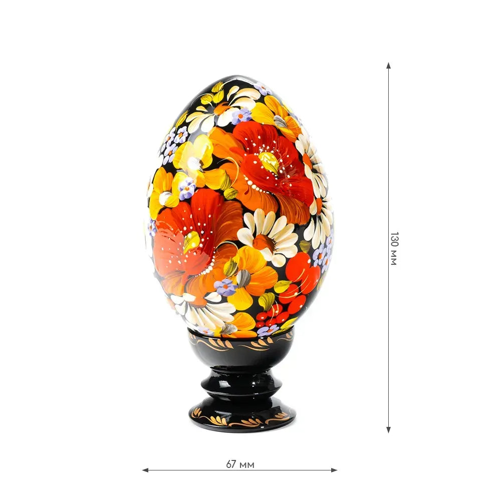 Petrykivka Wooden Easter Egg