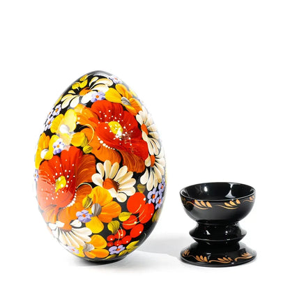Petrykivka Wooden Easter Egg