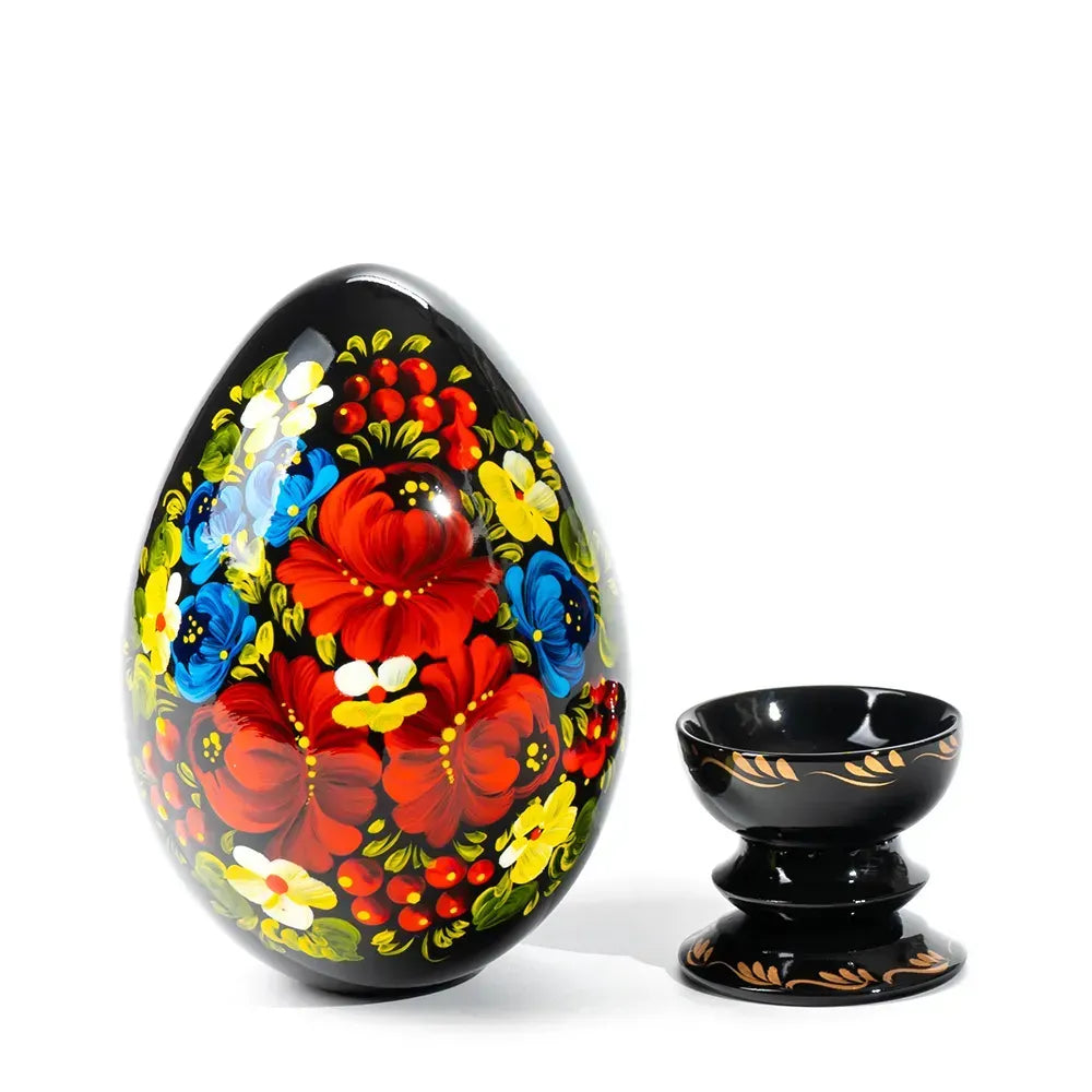 Petrykivka Wooden Easter Egg 